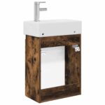 vidaXL Kúpeľňová skrinka s batériou Dymový dub 45,5 x 22,5 x 84 cm – Obrázok 7