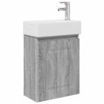 vidaXL Kúpeľňová skrinka s batériou Sivý Sonoma 45,5 x 22,5 x 84 cm – Obrázok 2