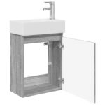 vidaXL Kúpeľňová skrinka s batériou Sivý Sonoma 45,5 x 22,5 x 84 cm – Obrázok 4