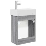 vidaXL Kúpeľňová skrinka s batériou Sivý Sonoma 45,5 x 22,5 x 84 cm – Obrázok 7