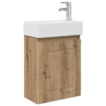 vidaXL Kúpeľňová skrinka s batériou Dub artisan 45,5 x 22,5 x 84 cm – Obrázok 2
