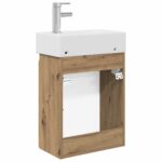 vidaXL Kúpeľňová skrinka s batériou Dub artisan 45,5 x 22,5 x 84 cm – Obrázok 7