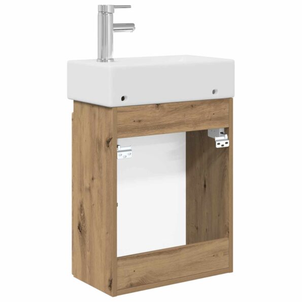 vidaXL Kúpeľňová skrinka s batériou Dub artisan 45,5 x 22,5 x 84 cm – Obrázok 7