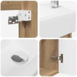 vidaXL Kúpeľňová skrinka s batériou Dub artisan 45,5 x 22,5 x 84 cm – Obrázok 8