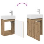 vidaXL Kúpeľňová skrinka s batériou Dub artisan 45,5 x 22,5 x 84 cm – Obrázok 9
