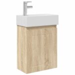 vidaXL Kúpeľňová skrinka s batériou Dub sonoma 45,5 x 25,5 x 84 cm – Obrázok 2
