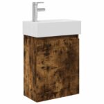 vidaXL Kúpeľňová skrinka s batériou Dymový dub 45,5 x 25,5 x 84 cm – Obrázok 2