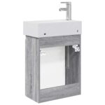vidaXL Kúpeľňová skrinka s batériou Sivý Sonoma 45,5 x 25,5 x 84 cm – Obrázok 7
