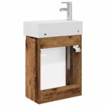 vidaXL Kúpeľňová skrinka s batériou Staré drevo 45,5 x 25,5 x 84 cm – Obrázok 7