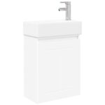 vidaXL Kúpeľňová skrinka s batériou Biela 45,5 x 25,5 x 84 cm – Obrázok 2