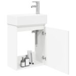 vidaXL Kúpeľňová skrinka s batériou Biela 45,5 x 25,5 x 84 cm – Obrázok 3