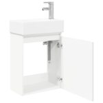 vidaXL Kúpeľňová skrinka s batériou Biela 45,5 x 25,5 x 84 cm – Obrázok 4