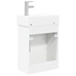vidaXL Kúpeľňová skrinka s batériou Biela 45,5 x 25,5 x 84 cm – Obrázok 7