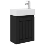 vidaXL Kúpeľňová skrinka s batériou Čierna 45,5 x 25,5 x 84 cm – Obrázok 2