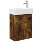vidaXL Kúpeľňová skrinka s batériou Dymový dub 45,5 x 25,5 x 84 cm – Obrázok 2
