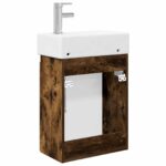 vidaXL Kúpeľňová skrinka s batériou Dymový dub 45,5 x 25,5 x 84 cm – Obrázok 7