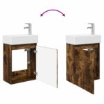 vidaXL Kúpeľňová skrinka s batériou Dymový dub 45,5 x 25,5 x 84 cm – Obrázok 9