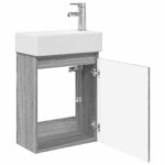 vidaXL Kúpeľňová skrinka s batériou Sivý Sonoma 45,5 x 25,5 x 84 cm – Obrázok 4