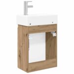 vidaXL Kúpeľňová skrinka s batériou Dub artisan 45,5 x 25,5 x 84 cm – Obrázok 7