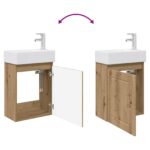 vidaXL Kúpeľňová skrinka s batériou Dub artisan 45,5 x 25,5 x 84 cm – Obrázok 9