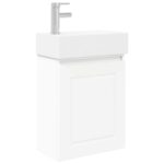 vidaXL Kúpeľňová skrinka s batériou Biela 45,5 x 22,5 x 84 cm – Obrázok 2