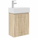 vidaXL Kúpeľňová skrinka s batériou Dub sonoma 45,5 x 22,5 x 84 cm – Obrázok 2