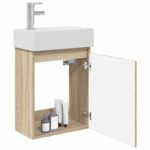 vidaXL Kúpeľňová skrinka s batériou Dub sonoma 45,5 x 22,5 x 84 cm – Obrázok 3