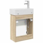 vidaXL Kúpeľňová skrinka s batériou Dub sonoma 45,5 x 22,5 x 84 cm – Obrázok 7