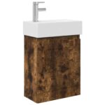 vidaXL Kúpeľňová skrinka s batériou Dymový dub 45,5 x 22,5 x 84 cm – Obrázok 2