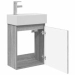 vidaXL Kúpeľňová skrinka s batériou Sivý Sonoma 45,5 x 22,5 x 84 cm – Obrázok 4