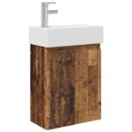 vidaXL Kúpeľňová skrinka s batériou Staré drevo 45,5 x 22,5 x 84 cm – Obrázok 2