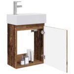 vidaXL Kúpeľňová skrinka s batériou Staré drevo 45,5 x 22,5 x 84 cm – Obrázok 3
