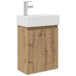 vidaXL Kúpeľňová skrinka s batériou Dub artisan 45,5 x 22,5 x 84 cm – Obrázok 2
