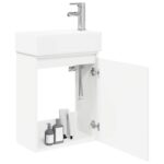 vidaXL Kúpeľňová skrinka s batériou Biela 45,5 x 22,5 x 84 cm – Obrázok 3