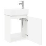 vidaXL Kúpeľňová skrinka s batériou Biela 45,5 x 22,5 x 84 cm – Obrázok 4