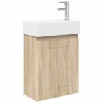 vidaXL Kúpeľňová skrinka s batériou Dub sonoma 45,5 x 22,5 x 84 cm – Obrázok 2