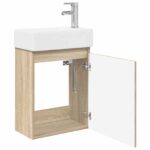 vidaXL Kúpeľňová skrinka s batériou Dub sonoma 45,5 x 22,5 x 84 cm – Obrázok 4