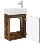vidaXL Kúpeľňová skrinka s batériou Dymový dub 45,5 x 22,5 x 84 cm – Obrázok 4
