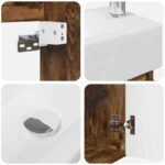 vidaXL Kúpeľňová skrinka s batériou Dymový dub 45,5 x 22,5 x 84 cm – Obrázok 8