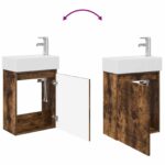 vidaXL Kúpeľňová skrinka s batériou Dymový dub 45,5 x 22,5 x 84 cm – Obrázok 9