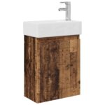 vidaXL Kúpeľňová skrinka s batériou Staré drevo 45,5 x 22,5 x 84 cm – Obrázok 2