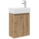 vidaXL Kúpeľňová skrinka s batériou Dub artisan 45,5 x 22,5 x 84 cm – Obrázok 2