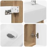 vidaXL Kúpeľňová skrinka s batériou Dub artisan 45,5 x 22,5 x 84 cm – Obrázok 8