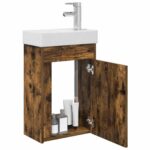 vidaXL Kúpeľňová skrinka s batériou Dymový dub 40,5 x 22,5 x 62 cm – Obrázok 3