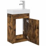 vidaXL Kúpeľňová skrinka s batériou Dymový dub 40,5 x 22,5 x 62 cm – Obrázok 4
