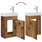 vidaXL Kúpeľňová skrinka s batériou Staré drevo 40,5 x 22,5 x 62 cm – Obrázok 9