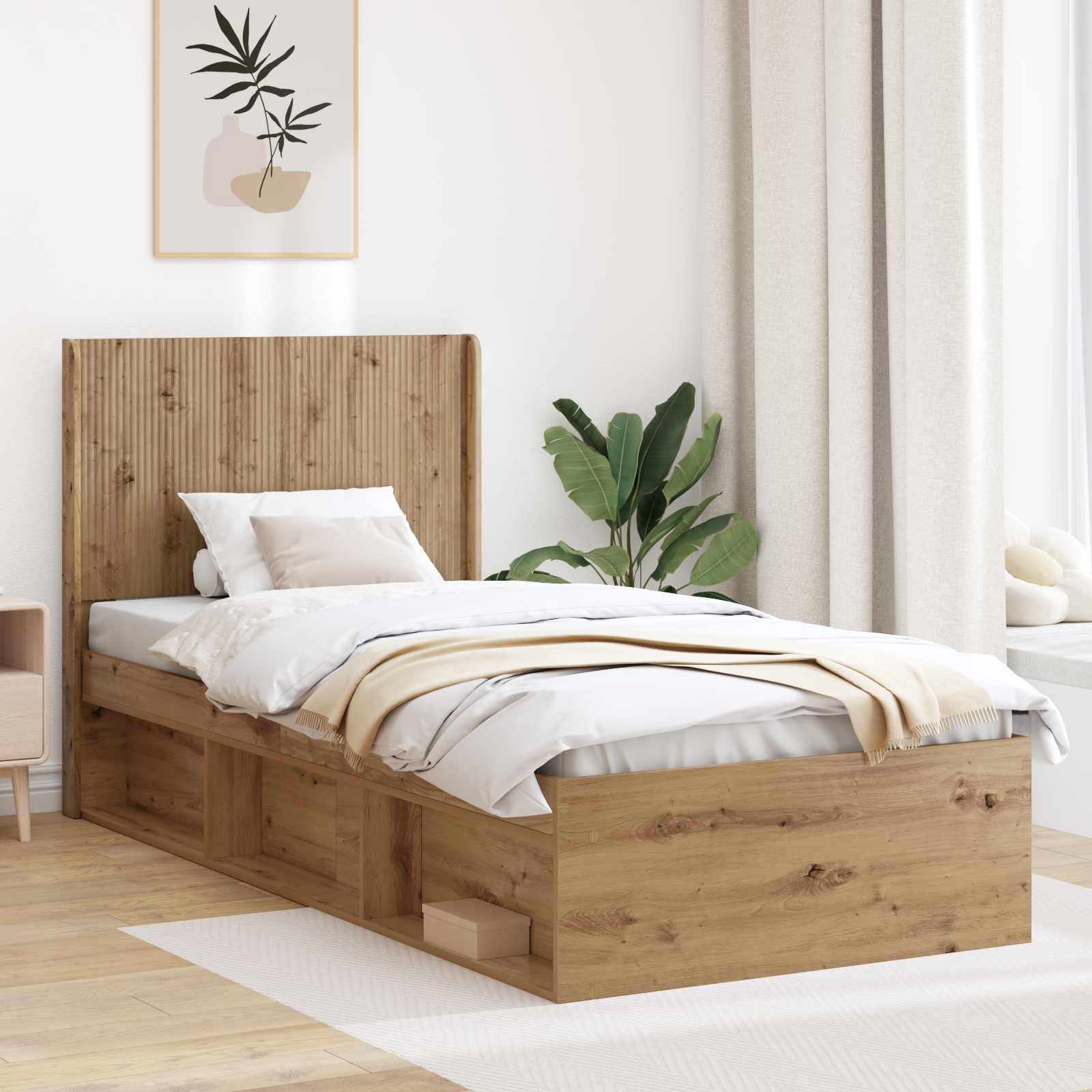 889654_1.jpg vidaXL Zadné čelo Dub artisan Kompozitné drevo – Obrázok 1