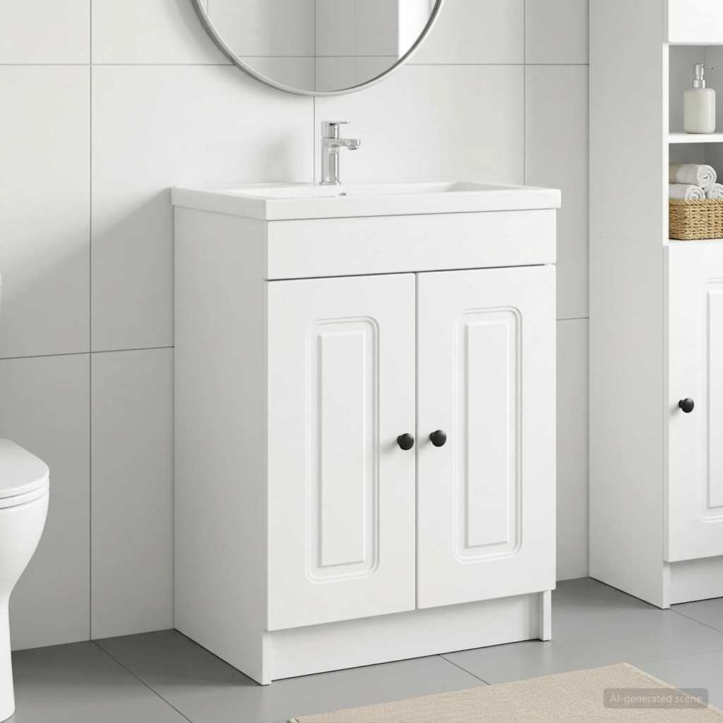 890004_1.jpg vidaXL Kúpeľňová skrinka pod umývadlo Biela 56 x 37,5 x 81 cm – Obrázok 1