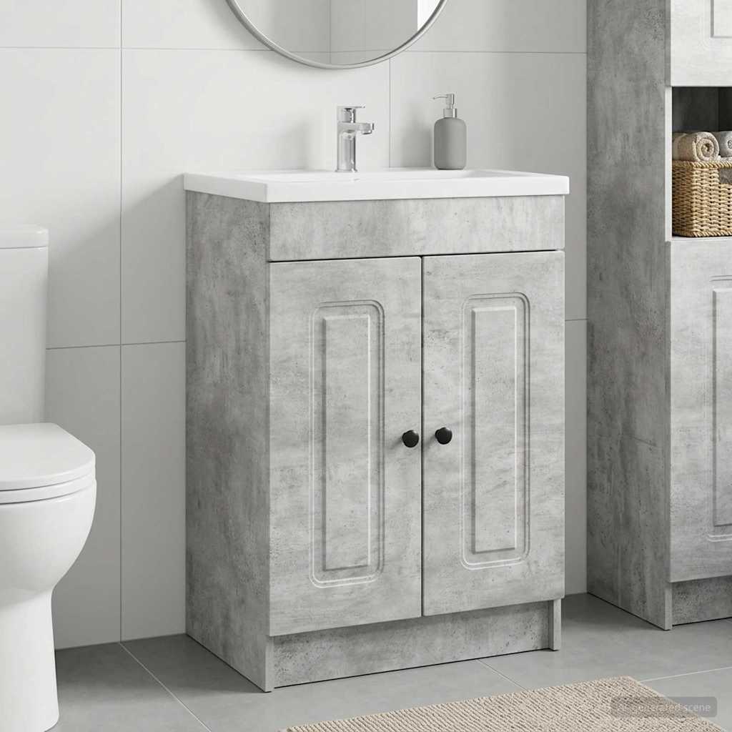 890007_1.jpg vidaXL Kúpeľňová skrinka pod umývadlo Betónovo sivá 56 x 37,5 x 81 cm – Obrázok 1