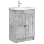 vidaXL Kúpeľňová skrinka pod umývadlo Betónovo sivá 56 x 37,5 x 81 cm – Obrázok 3